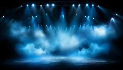 Foto op Aluminium Smoke clouds atmosphere fog floor texture with spotlight. Perfect spotlight mist effect on isolated smoky background. © Bold24