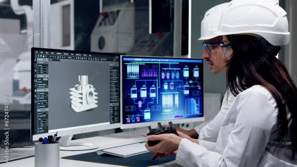 Leinwandbilder engineer doing 3d cad model design on computer