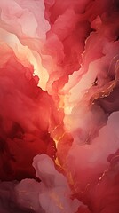 An abstract background with red swirling smoke and shapes. Generative AI. 