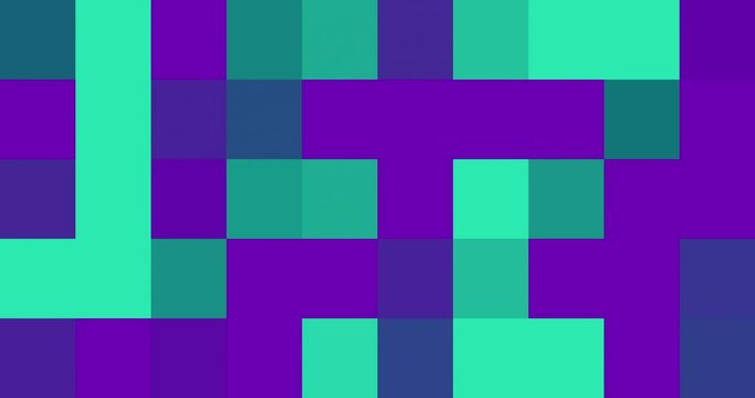 Animated multicolored pixel background. 4K resolution abstract pixel motion design transition. Pixel pattern loop animation.