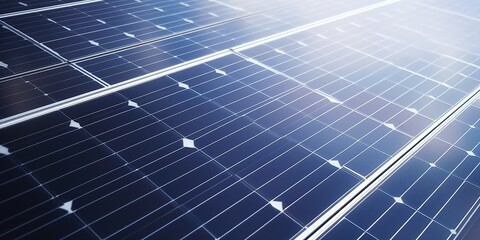 Alternatve electricity source, photovoltaics on the roof of a house building, solar panels sustainable resource concept