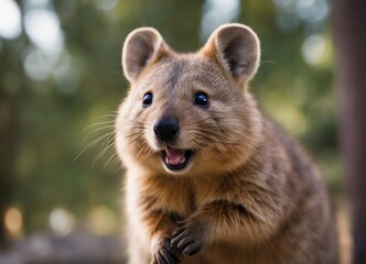 portrait of happy Quokka at the nature
