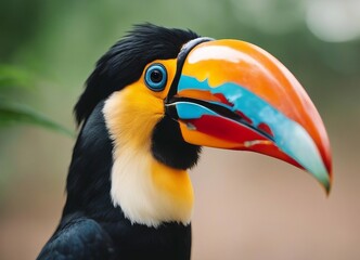Portrait of Toucan bird. Costa Rica wild Tucan.

