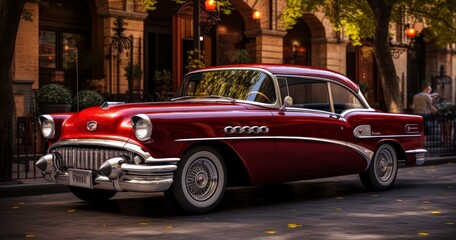 Classic Elegance on Wheels. Celebrating the Timeless Beauty of Vintage Cars. Generative AI