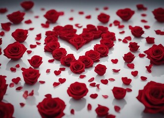 Fototapeta na wymiar heart made of red roses
