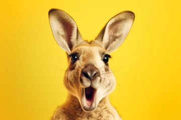 Muurstickers shocked kangaroo with surprised eyes, © RealPeopleStudio