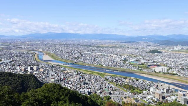 金華山山頂から見た岐阜市内の風景