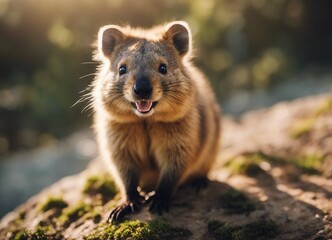 Obraz premium portrait of happy Quokka at the nature 