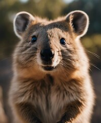 Naklejka premium portrait of happy Quokka at the nature 