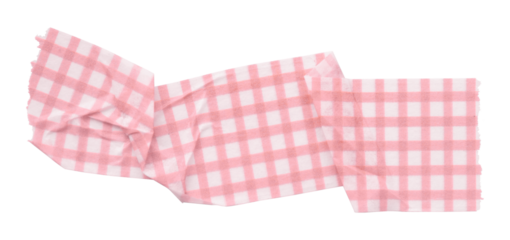 pink patterned sticker paper tape isolated on transparent background.