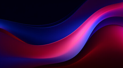 Fototapeta premium Dark blue violet purple magenta pink burgundy red abstract background. Banner. Color gradient, ombre. Wave, fluid. Bright light wavy line, spot. Neon, glow, flash, shine. Template. Rough, grain, nois