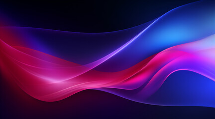 Obraz premium Dark blue violet purple magenta pink burgundy red abstract background. Banner. Color gradient, ombre. Wave, fluid. Bright light wavy line, spot. Neon, glow, flash, shine. Template. Rough, grain, nois
