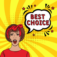 Best Choice. Comic book explosion with text - Best Choice. Vector bright cartoon illustration in retro pop art style. Can be used for business, marketing and advertising.  Banner