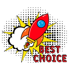 Best Choice. Comic book explosion with text - Best Choice. Vector bright cartoon illustration in retro pop art style. Can be used for business, marketing and advertising.  Banner