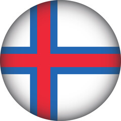 Faroe Islands Flag Round Shape Illustration Vector 