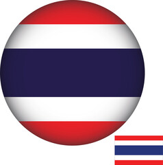 Thailand Flag Round Shape Illustration Vector 