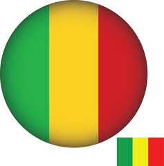 Fototapeta premium Mali Flag Round Shape Illustration Vector 