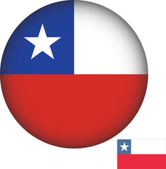 Chile Flag Round Shape Illustration Vectors