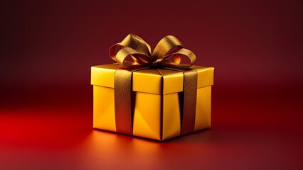 golden Christmas gift box