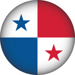 Panama Flag Round Shape Illustration Vector
