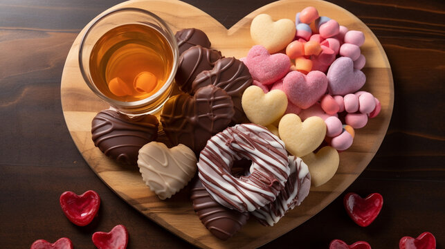 heart shaped chocolates HD 8K wallpaper Stock Photographic Image 