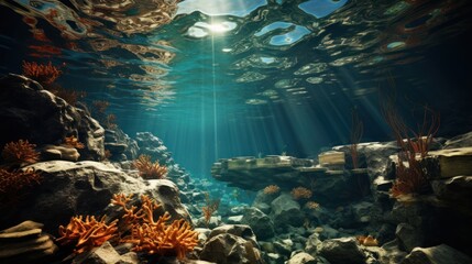 Coral reef in sea