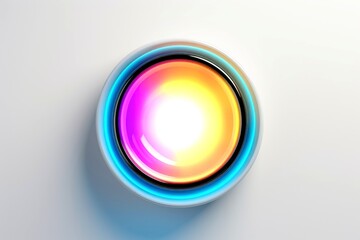 Obraz premium Abstract high tech multicolor button on white background