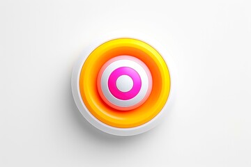 Abstract high tech multicolor button on white background