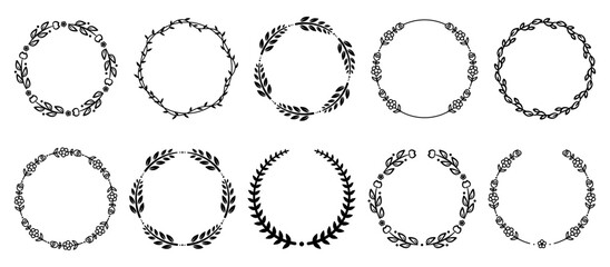 Set of floral wreaths