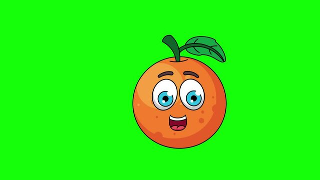 orange fruit cartoon animation holds banner, emoji emoticon
