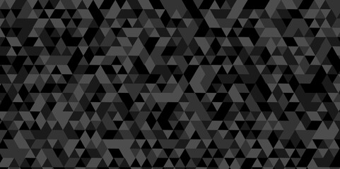 Abstract black wall grid wallpaper and black chain rough backdrop background. Abstract geometric pattern gray and black Polygon Mosaic triangle Background, business and corporate background.