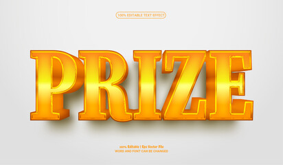 Prize fully editable premium 3d vector text effect 