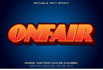 Onfair Editable Text Effect Cartoon Style