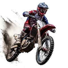 Dirt bike on white background, AI generated Image