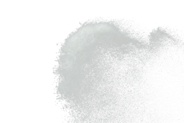 Photo image of falling down snow, heavy big small size snows. Freeze shot on black background isolated overlay. Fluffy White snowflakes splash cloud in mid air. Real Snow throwing