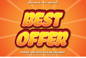 Best Offer Editable Text Effect Cartoon Style