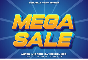 Mega Sale Editable Text Effect Cartoon Style