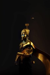 AI-generated illustration of an Egyptian god wearing a golden mask, cape, and bracelets.
