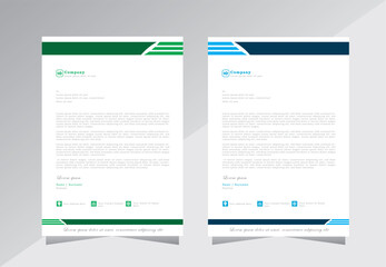 corporate modern business letterhead design template with green and blue colors. creative modern letterhead design template for your project. letter head, letterhead, business letterhead desig