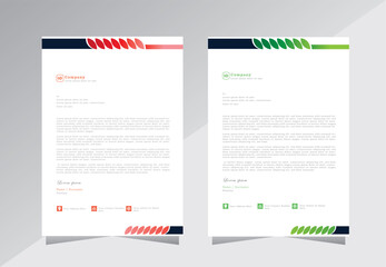 corporate modern letterhead design template with  green and red color. creative modern letter head design template for your project. letterhead, letter head, simple letterhead design.