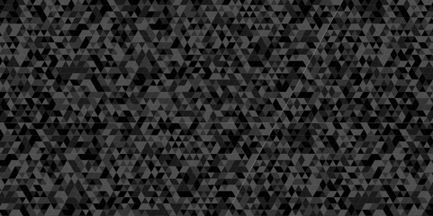 Abstract black wall grid wallpaper and black chain rough backdrop background. Abstract geometric pattern gray and black Polygon Mosaic triangle Background, business and corporate background.