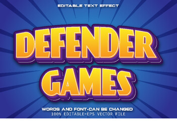Defender Games Editable Text Effect Cartoon Style