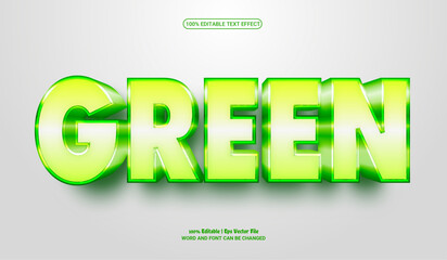 Green fully editable premium 3d vector text effect 