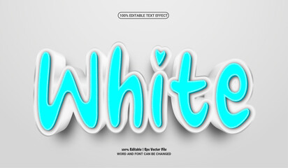 White fully editable premium 3d vector text effect 