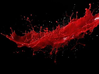 red paint splash on black background