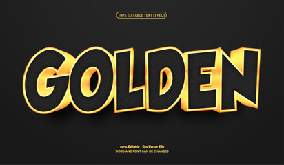 Golden black fully editable premium 3d vector text effect 