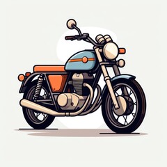 Obraz na płótnie Canvas Classic motorbike illustration icon, AI generated Image