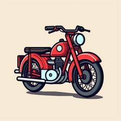 Obraz na płótnie Canvas Classic motorbike illustration icon, AI generated Image