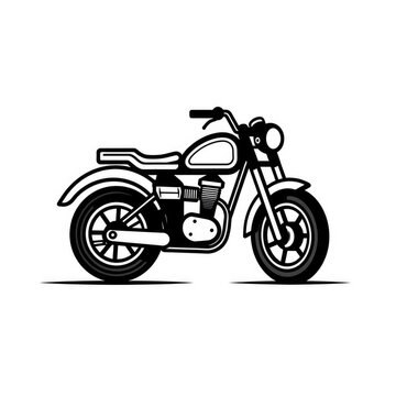 Classic motorbike illustration icon, AI generated Image