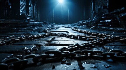Chains Broken And Discarded As A Symbol ,Bright Background, Background Hd